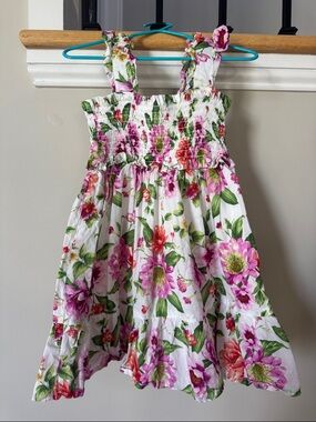 Janie and Jack White Floral Smocked Sundress